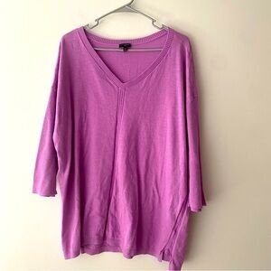 Talbots lavender 5/7 sleeve lightweight vneck sweater 2X